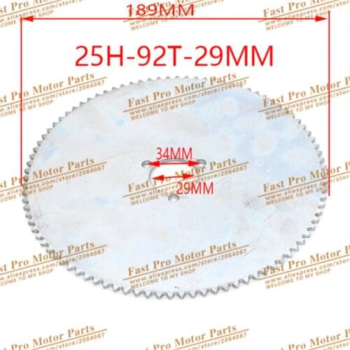 25H 92 T teeth 29mm Electric scooter rear chain sprocket Motorcycle Drive System Electric scooter parts
