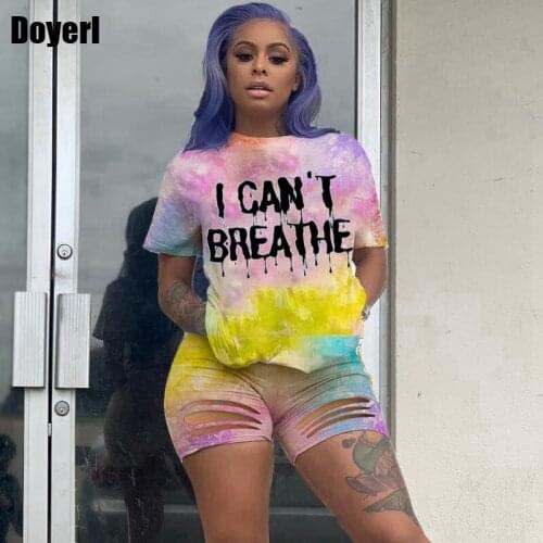 Print Tracksuit Women Two Piece Outfits 2021 Shorts Set Summer Biker Shorts Tie Dye Set Lounge Wear Wholesale Clothing Women Set