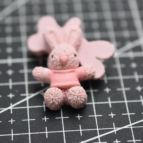 1pcs/lot resin flat back Simulation animal rabbit 28mm Cabochons Scrapbooking Hair Bow Center DIY Christmas decration