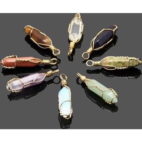 1pc Natural Crystal Stone Hexagonal Tree of Life Pendant Handmade for Charms Women Jewelry Making DIY Necklace Chain Accessories