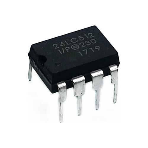 10PCS/LOT 24LC512-I/P 512K I2C Serial EEPROM