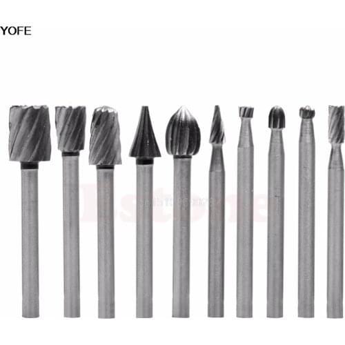 10PC Rotary File Electric Grinding Polishing Head Engraving Cutter DIY Wood Tool