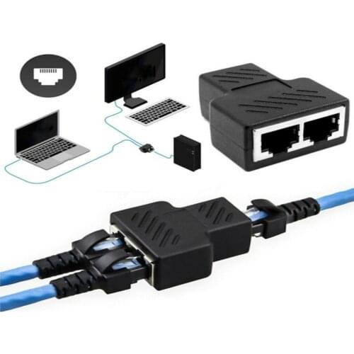 2pcs Internet Cable Splitter Ethernet RJ45 Cable Dual Port Connector Network Cord Splitting Converter