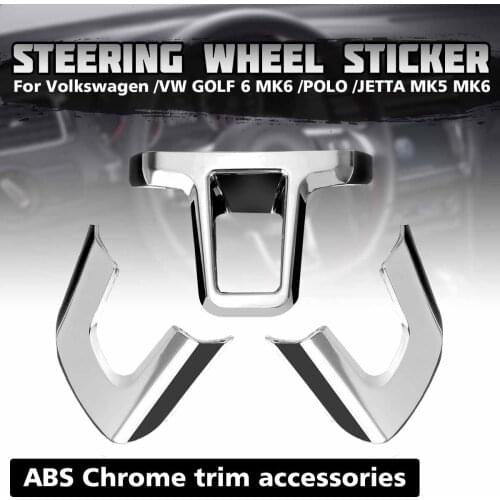 3PCs/Set Steering Wheel Sticker ABS Chrome Trim Steering Wheel Cover For Volkswagen /VW GOLF POLO JETTA MK5 MK6 Bora