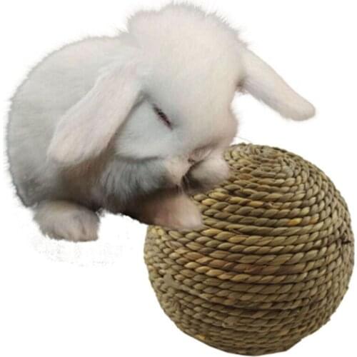 3 Types 6-9cm Pet Birds Parrot Toy DIY Accessories Rattan Ball Toy Pet Rabbit Foot Straw Ball Bite Chew Interactive Toy Gift