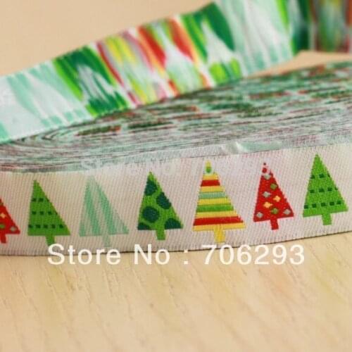 5/8 '(16 mmx10yards) 100% Polyester Woven Jacquard Ribbon Color the Christmas tree lace
