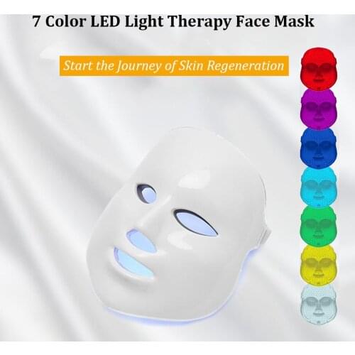 7 LED Photon Face Mask Rejuvenation Skin Therapy Wrinkles Anti Aging Whitening