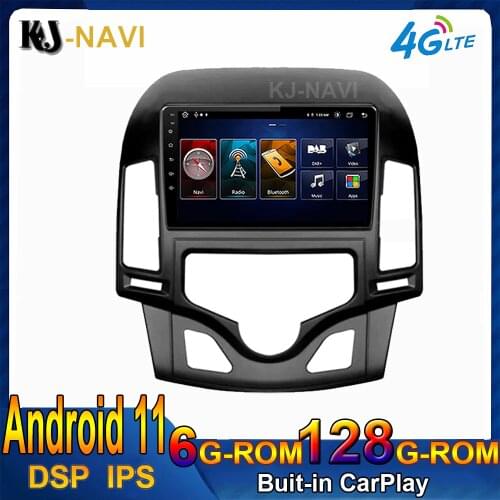 9'' Android 11 System Car Player Touch Screen For Hyundai I30 Automatic Air Conditioning Stereo Multimedia Video GPS