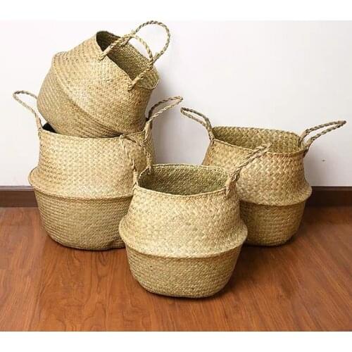 Handmade Bamboo Basket Rattan Hanging Flowerpot Flowerpot Dirty Clothes Dirty Clothes Basket Storage Basket
