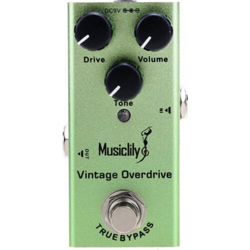 Musiclily Basic Mini Electric Guitar Effects Pedal DC 9V Adapter Powered True Bypass, Vintage Overdrive