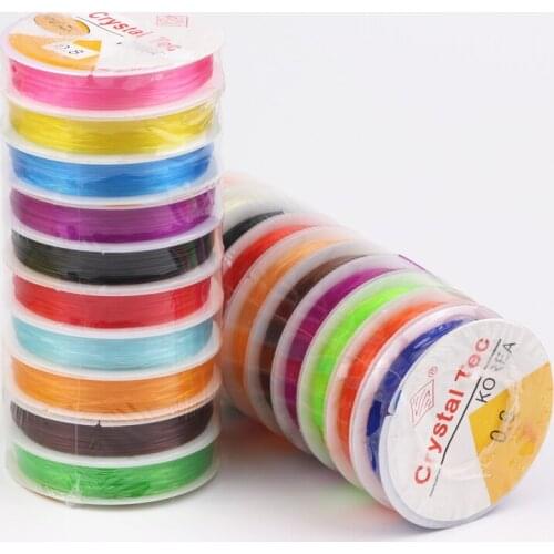 10Rolls Mixed Colors 0.6MM 0.8MM Strong Crystal Beading Stretch Elastic Cord Wire String DIY Jewelry Cord Craft Bracelet Making