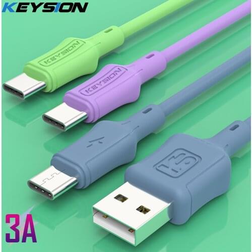 KEYSION 8mm USB Cable Fast Charging Type C Cable for Samsung A52 Charger Data Charge USB C Cable for Xiaomi Redmi Phone USB Cord
