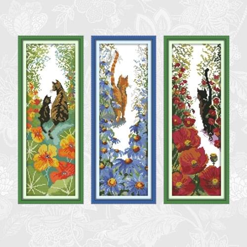 Joy sunday Follow me Animal Patterns Printed on Canvas Cross stitch kits 11CT 14CT DMC Embroidery Sets DIY Handmade Needlework