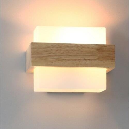 Loft Decor Wood Glass Wall Sconce Lights Modern LED Wall Light Fixtures For Bedroom Wall Lamp Home Lighting Lamparas Luminaire