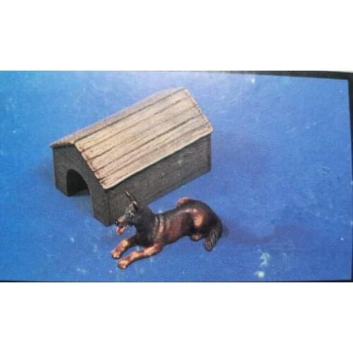 1/35 Scale Dog and Kennel Miniatures Sand Table Model of the Scene Unpainted Resin Model Building Kit Figure Free Shipping