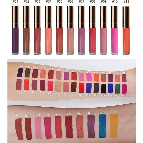 Wholesale 30 Colors Matte Waterproof Liquid Lipstick Non-stick Long Lasting Makeup Cosmetic Lip Gloss Custom Private Label