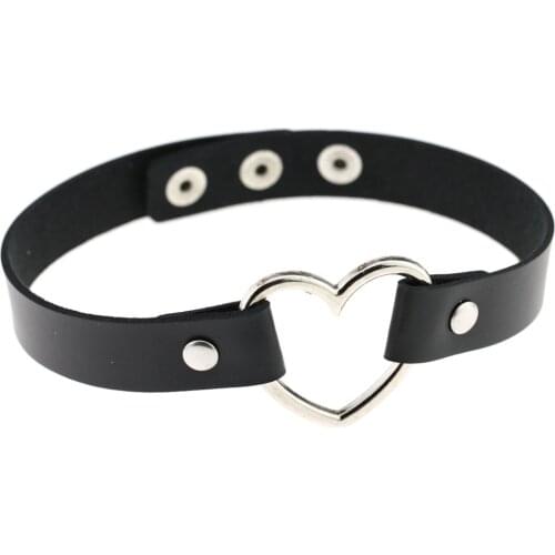 10pcs Fashion Sexy Punk Gothic Leather Choker necklace Heart Studded Spike Rivet Buckle Collar Funky Torques Necklace Jewelry