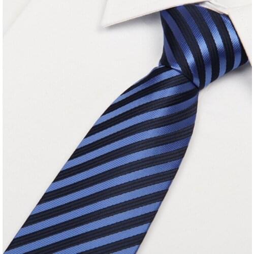 Fashion Ties for men 8cm Neckties Classic Stripe Wedding Tie Jacquard Woven Neck Ties