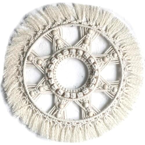 Hot YO-Macrame Tapestry Wall Hanging Decorative Mirror Bohemia Creative Home Art Wall Decorations Boho Decor Without Mirror