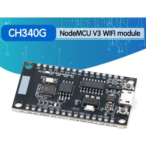 NodeMCU V3 Lua WIFI module integration of ESP8266 + extra memory 32M Flash, USB-serial CH340G