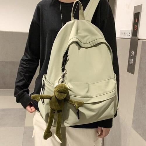 2021 new products Both boys and girls Large capacity Backpack Korean Pure color Fashion Waterproof travelling bag Canvas bag