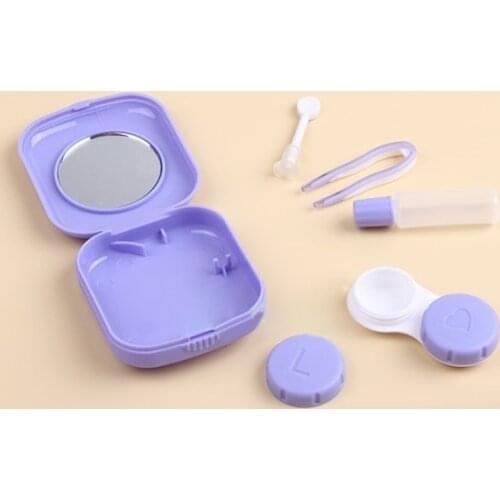 New Cute Style Pocket Mini Contact Lens Case Travel Kit Easy Carry Eyes Care Holder Mirror Container B99