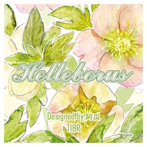 Sample 5.3cm*100cm Lentenrose PET Tape Flowers