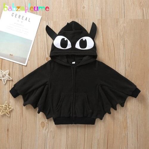 Fall Kids Clothing Toddler Halloween Jackets Girls Boys Cartoon Cute Soft Fleece Hooded Casual Baby Coat Children Clothes 1917-1