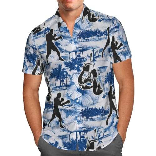 Boxing 3D Beach Breathable Hawaii Summer 2021 Shirt Short Sleeve Shirt Streetwear Oversized Chemise Hombre Blusa Masculina-49