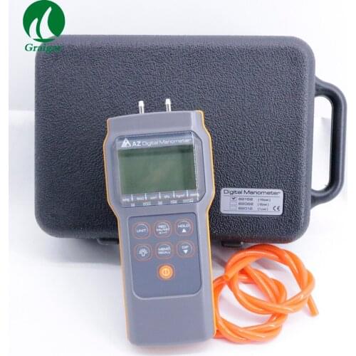 Handheld AZ82152 Portable Differential Pressure Gauge Pressure measuring range: 0 ~ +/- 15PSI 99 Points Manual Memories