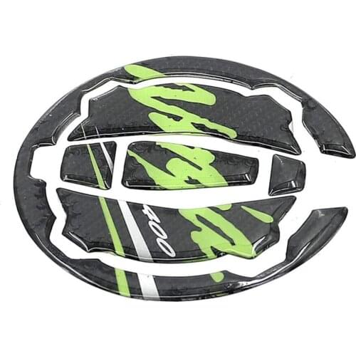 PSLER 3D Motorcycle Carbon Fiber Fuel Gas Oil Cap Protector Cover Pad Sticker Decals for Ninja 400
