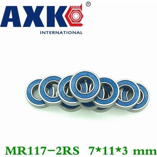 Axk 50 Pcs Blue Rubber Seal Double Rubber Sealing Cover Miniature Deep Groove Ball Bearing Mr117-2rs 7*11*3 Mm