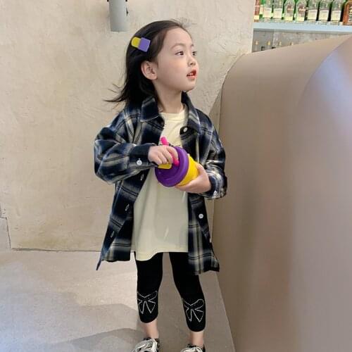 Shirt Full Sleeve Regular Turn Down Collar Plaid Cotton Casual New Fashionable Comfortable Spring Autumn Unisex Children