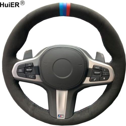 DIY Hand Sewing Car Steering Wheel Cover Suede Cow Leather Volant For BMW M Sport G30 G31 G32 G20 G21 G14 G15 G16 G01G02 G05