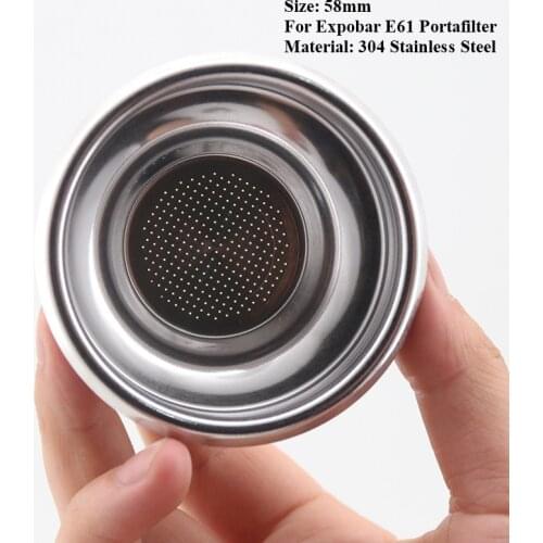 58mm 1/2 Cups Filter Replacement Basket for Coffee Machine E61 Bottomless Portafilter Coffee Maker Espresso Machine Parts