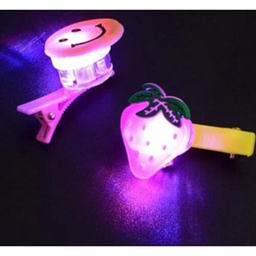 LED Party Flashing Hairpins Hair Clips Kids Girls Children Cartoon Glowing Headwear Toys Gift Christmas Glowing party Supplies