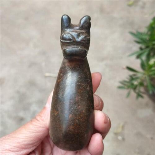 Tibet Hongshan Culture Natural Meteorite Ancient Sun Man Decoration Statue Mascot Collection Jewelry Home Decoration Gift Statue
