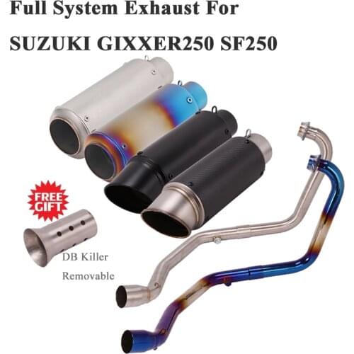 Full System Motorcycle GP Exhaust Escape For SUZUKI GIXXER 250 GIXXER250 SF250 Modify Front Link Pipe Carbon Muffller DB Killer