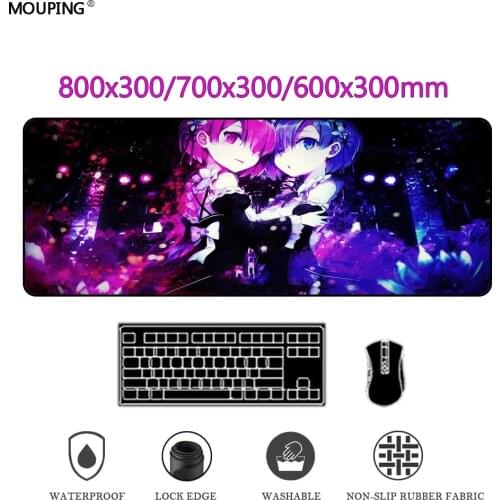 Anime Mausepad Japan Mouse Pad Rem Re Zero Carpet Deskpad Gaming Accessories Gamer Keyboard Computer Deskmat Rubber DropShipping