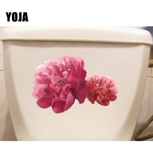 YOJA 22*14.8CM Beautiful Plant Flowers Living Room Wall Decor Bathroom Toilet Sticker T1-0672