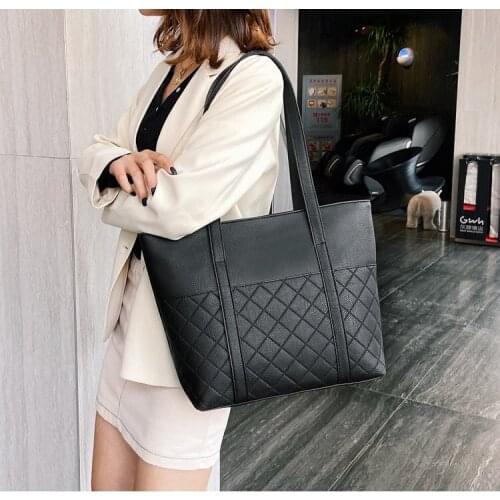 2021 new fashion large capacity Lingge shoulder bag Korean fashion Pu womens handbags bags