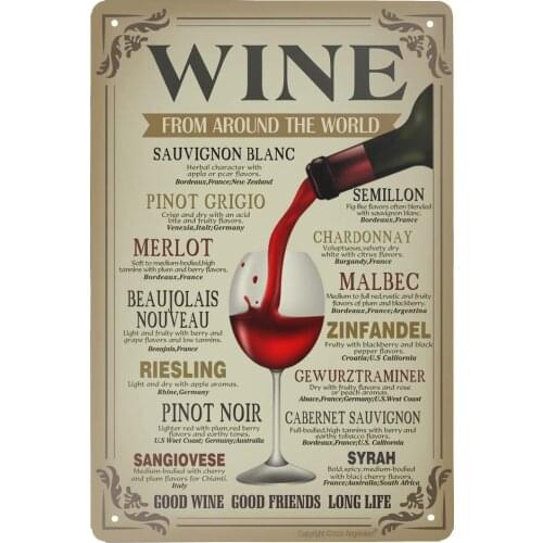 Wine Tin Sign Metal Posters Iron Painting Vintage for Home Decor for Bar Pub Club Man Cave Ku1