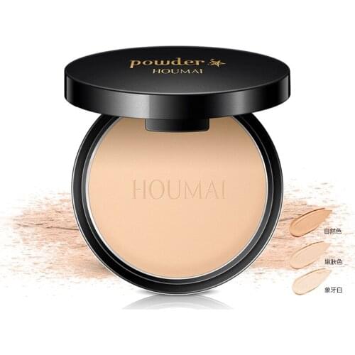 1pcs Pressed Powder Long Lasting Oil Control Face Foundation Waterproof Whitening Skin Finish Concealer Sheer Silky