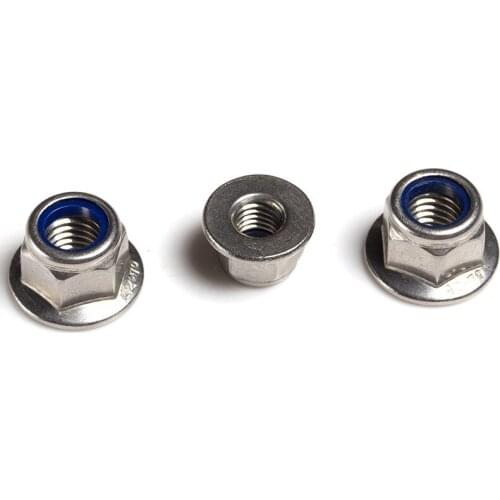 10PCS DIN6926 M4 M5 M6 M8 M10 304 Stainless Steel Hexagonal Flange Hex Nylon Anti Slip Lock Nut