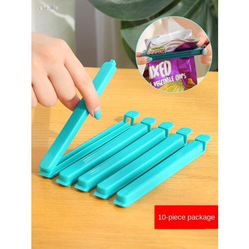 10-Piece Food Bag Sealing Artifact Sealing Clip Long Snack Clip Kitchen Food Bag Preservation Sealing Clip