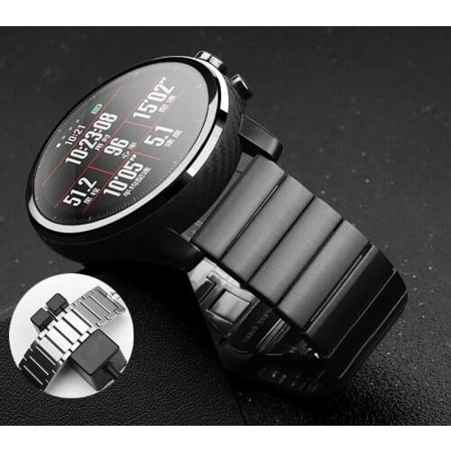 20mm 22mm watch band for AMAZFIT Bip Pace stainless steel bracelet For HONOR Watch GS PRO for Samsung Galaxy watch 3 Active 2