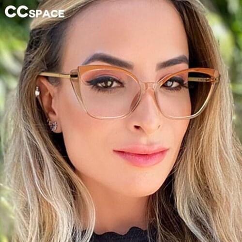 48268 Plastic Titanium Anti Blue Glasses Frames Cat Eye Women Optical Fashion Computer Glasses