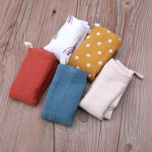 5 Pcs Baby Towels Muslin Cloth Hand Face Wipes Saliva Bib Handkerchief Washcloth 77HD