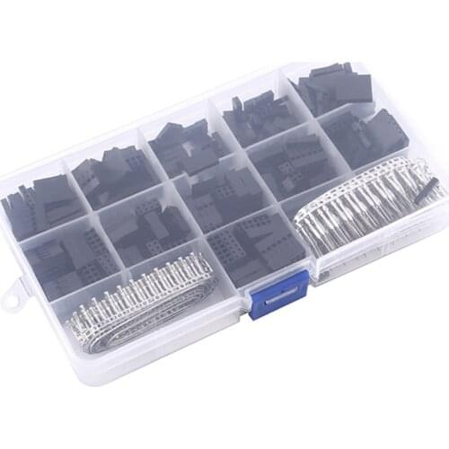 620pcs Dupont Connector 2.54mm Male Female Dupont Cable Jumper Wire Male Crimp Pins+Female Pin Terminal Connector