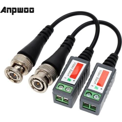 ANPWOO Coax CAT5 Camera CCTV Passive BNC Video Balun to UTP Transceiver Connector 2000ft Distance Twisted Cable